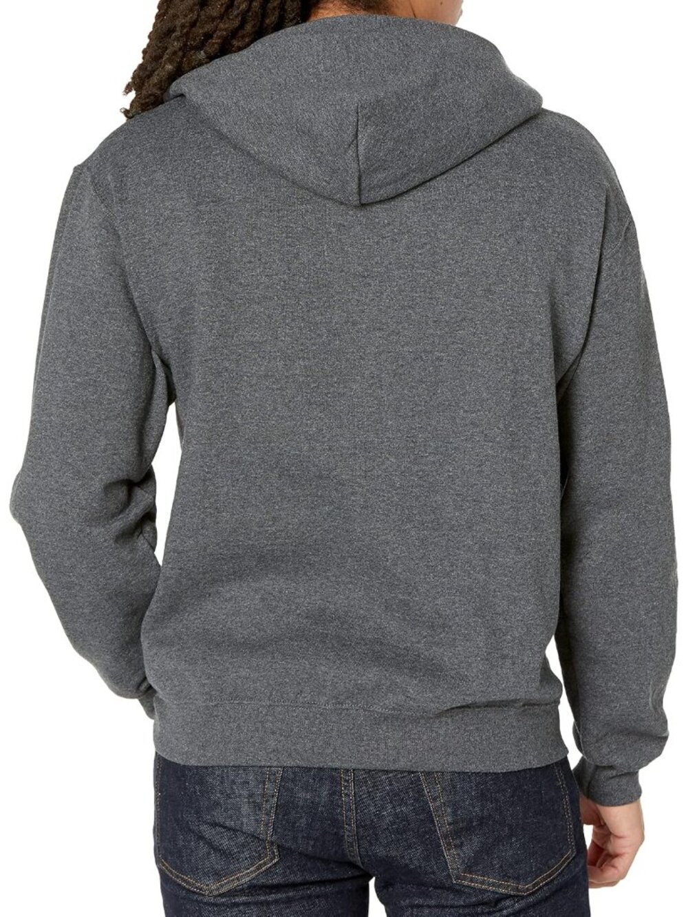 Jerzees Men's Black Heather Long Sleeve Nublend Pullover Sweatshirts Hoodies - Picture 4 of 5
